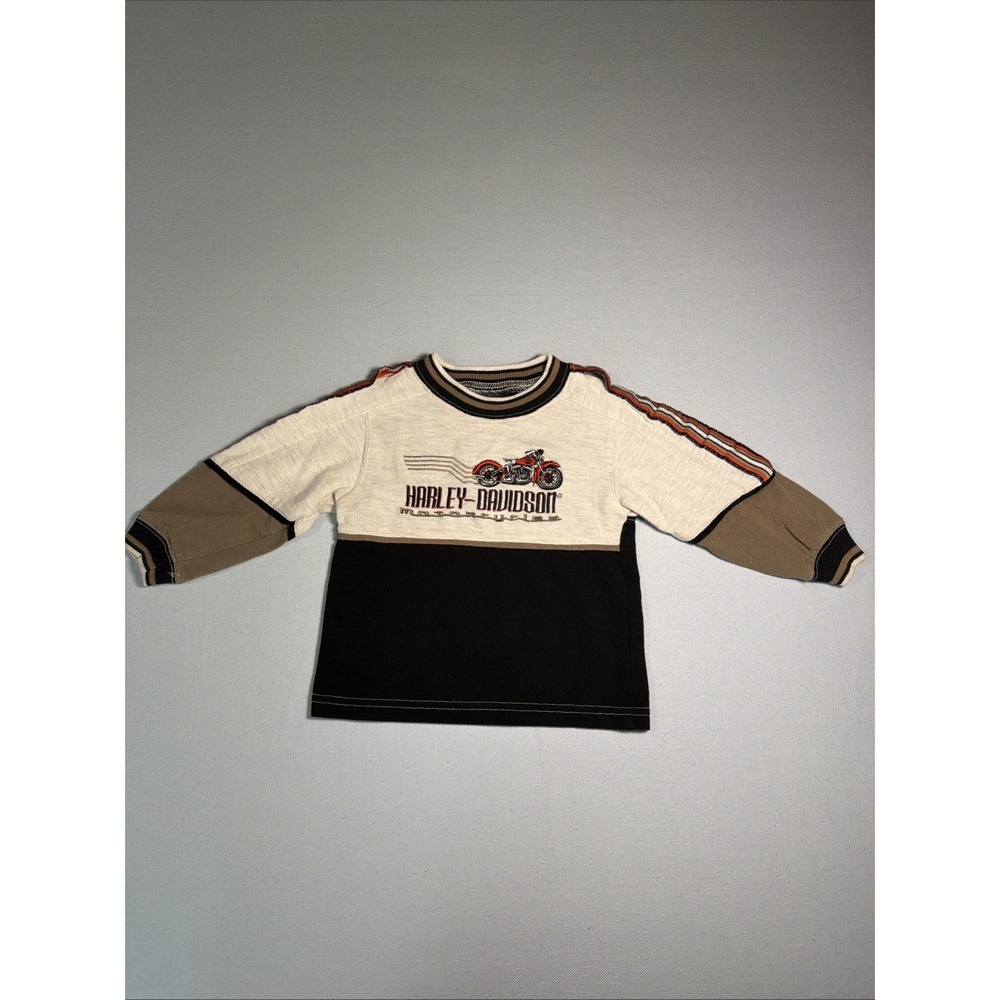 Harley Davidson Motorcycles Long Sleave Embroidered Shirt Boys Size 3